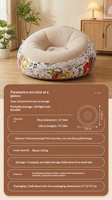 Grand canapé gonflable - Design minimaliste moderne - Matériel en PVC floqué avec pompe à air pour une utilisation en extérieur et au bureau