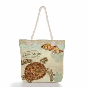 Sac de plage en toile de coton personnalisé avec poignée en corde, imprimé numériquement en couleur - Product Image 2