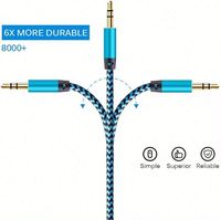 Câble audio 1M 3,5 mm tressé, câbles d'extension pour casque audio, prise mâle-mâle pour voiture, MP3/4, haut-parleur