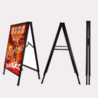 Panneau publicitaire noir de haute qualité pour les promotions et expositions, stable, avec support coulissant en forme de A, pour la publicité, imperméable, support au sol