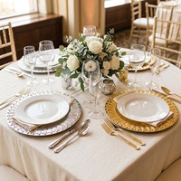 Assiette de présentation ronde de luxe moderne en PP durable de 13 pouces, pigmentée, avec motif personnalisé pour dîners de mariage et événements de steak
