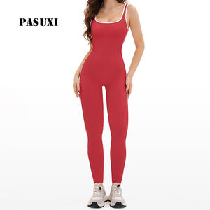 Tuta da Yoga Senza Cuciture PASUXI per Donna, Collo <span class=keywords><strong>Elegante</strong></span> a Contrasto, per Fitness, Palestra, Allenamento, Corsa, <span class=keywords><strong>Abbigliamento</strong></span> <span class=keywords><strong>Sportivo</strong></span> - Product Image 1