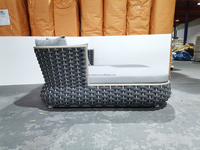 Meubles design, chaise longue moderne d'extérieur, lit de soleil, lit de repos, jardin, corde tressée, double chaise longue pour patio