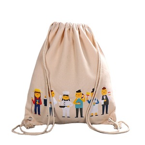Bolsa de Gimnasio Reutilizable de Lona de Algodón Natural Personalizada de Alta Calidad con Cordón - Product Image 5