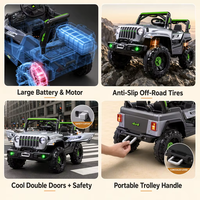 Voiture électrique pour enfants en gros, à batterie, moteur, pneus antidérapants tout-terrain, portes doubles, sécurité, chariot portable pour tout-petits