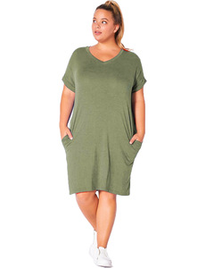 2XL-6XL estate nuovo arrivo <span class=keywords><strong>abbigliamento</strong></span> donna <span class=keywords><strong>Casual</strong></span> Plus Size abito tinta unita fornitore di <span class=keywords><strong>abbigliamento</strong></span> donna abito T Shirt abiti - Product Image 6