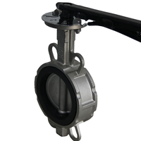 Katup kupu-kupu Flanged tujuan umum industri D341X-16P bercahaya dengan cakram baja tahan karat katup kupu-kupu Flanged