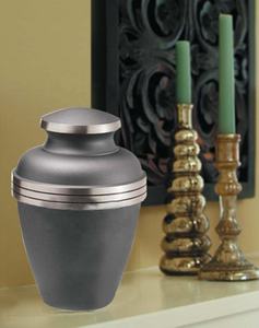 Ashen Pewter Brass Cylinder Urn Eco-Friendly Durable Luxury Plain Grey American Style Design <b>for</b> Human <b>Ashes</b> Funeral Supplies - Product Image 2