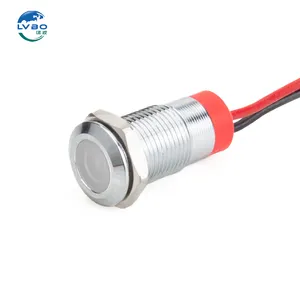 LVBO Waterproof Metal Signal Lamp 6V 12V 24V 220v With Wire Red Yellow Blue Green Whit 6mm 8mm 12mm 16mm 22mm LED
