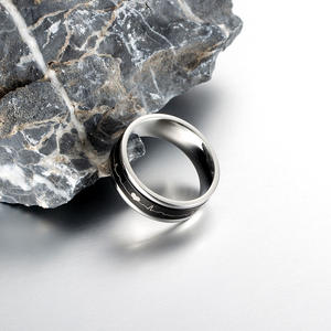 Rotating Titanium Steel <b>Ring</b> With Electrocardiogram Design Heartbeat Pattern Unisex Fashion Jewelry Gift - Product Image 4