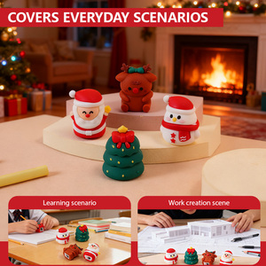 Mini Sacapuntas Manuales de PVC Navideños (24 piezas/caja) 4 Diseños: Santa/Muñeco de Nieve/Reno/Árbol, Paquete al por Mayor para Escuela/Oficina, OEM - Product Image 6