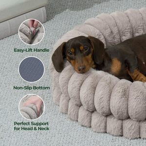 Custom Traagschuim Hond Kat Ronde Slaapbank Orthopedische Luxe Traagschuim Hondenbed Waterdichte Verwijderbare Hoes - Product Image 2