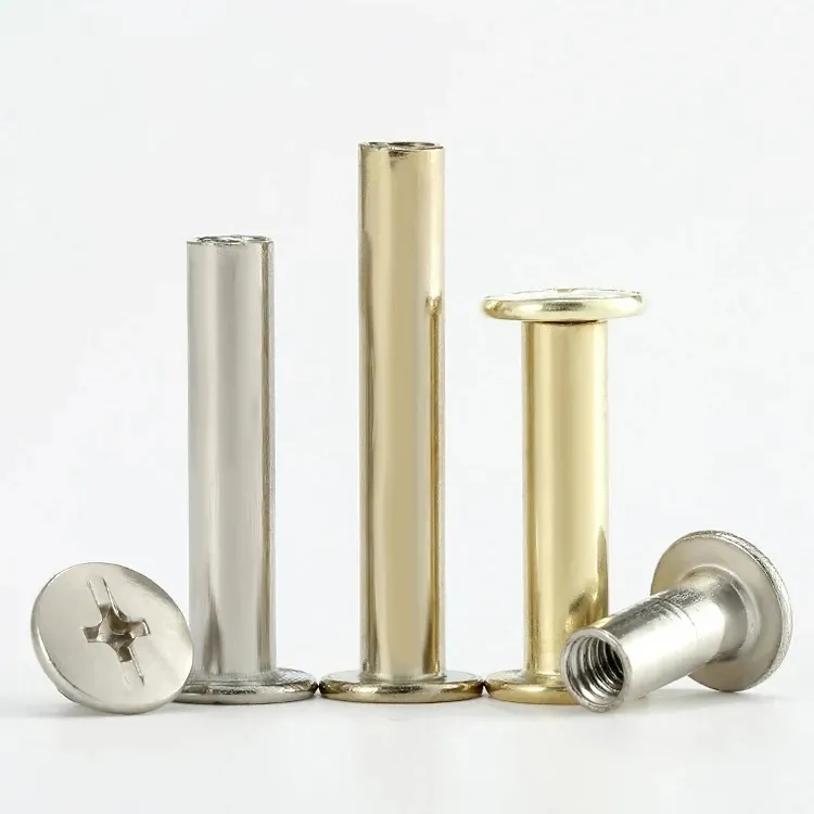 M 5X6 ~ 100Mm Koolstofstaal Gouden Zilver Chicago Schroef Nail Lederen Klinknagel Metalen Schroef Studs Voor Diy Lederen Ambacht En Boekbinden