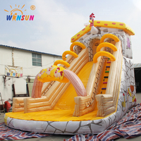 WINSUN Toboggan aquatique gonflable commercial géant en PVC de 0,55 mm pour événements festifs, modèle poulailler extérieur personnalisé