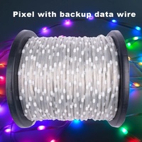 Guirlande lumineuse de Noël RVB adressable individuellement WS2815 Seed Pixel Light 12V 4PIN avec câble de données de secours, IP67, en plastique, effet magique