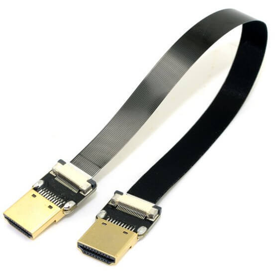 FPV for HDMI-Compatible Flat Ribbon Cable with Standard Mini and Micro Connectors Bundle Set for Multicopter Aerial Photography