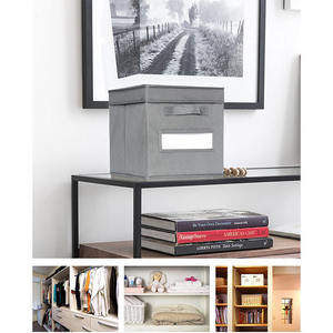 घर या कार्यालय के लिए कवर संगठन के साथ फोल्डेबल गैर-बुना कपड़े भंडारण क्यूब बॉक्स - Product Image 6