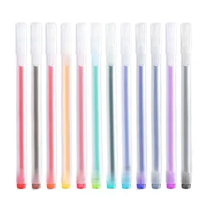 12 צבעים קידום מכירות צבעים בוהקים בסדר צבעוני ג 'ל עט סט מותאם אישית Creative צורת פלסטיק Kawaii צבע עטי ג' ל עט