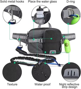 Laisse pour chien mains libres, laisse de course pour chien avec distributeur de sacs à excréments et poche pour le jogging, le <span class=keywords><strong>vélo</strong></span>, la course à pied et la marche - Product Image 3