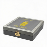 Caja de Perfume de Madera Reutilizable con Estampado de Lámina Dorada Noble para Arabia