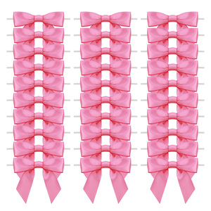 Pita poliester merah muda pita desain bunga cantik berkilau natal/pernikahan hadiah pita goni sutra Grosgrain Organza logam - Product Image 1