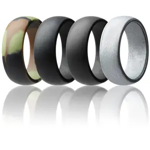 Silicone Ring Engagement Bands Silicone Wedding Rings Thick Step Edge Sleek Design Rubber for Men 17 Colors Black 8mm Wide 2.8mm