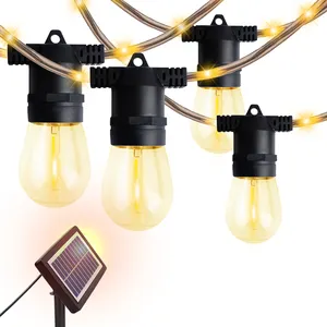 Novas luzes de corda solar 2 em 1 para jardim, lâmpadas de 29 pés e 10 polegadas com fio brilhante, contas de led dentro do fio, 10 peças por 1m