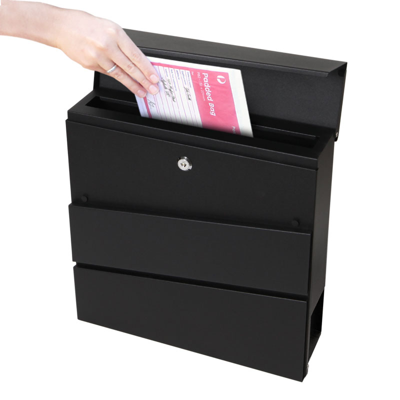 wholesale wall mounted stainless steel lockable mailbox outdoor big metal mail box apartment door letter post box