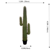 Cactus artificiel en pot, léger, décoratif, vert, pour bureau, salon, intérieur, résistant aux UV