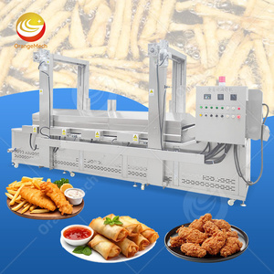 Machine à frire industrielle automatique continue pour snacks, machine à frire à convoyeur pour chips de pommes de terre croustillantes à l'oignon, friteuse - Product Image 4