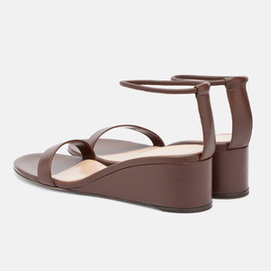 Sandales personnalisées pour femmes à bride unique, sexy, avec boucles à la cheville, talons compensés, chaussures habillées d'été, grande taille 46, coupe large - Product Image 5