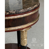 Table d'appoint en marbre naturel brun fin antique de marque designer pour le salon