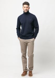 Qualité garantie coton polyester col rabattu manches longues chandails coupe droite pour la vente en gros - Product Image 2