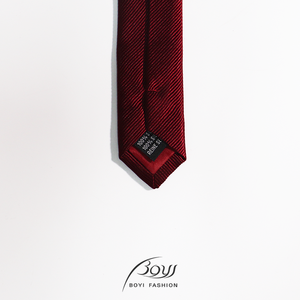 Шелковый галстук из тонкого твила темно-красного цвета, винтажный, быстросохнущий, для деловых мероприятий, мужской, 2025 года, класса люкс. - Product Image 3