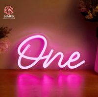 Enseigne lumineuse LED personnalisée en néon, numéro un, pour la décoration murale de la maison ou des fêtes