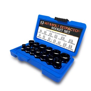 工業用グレードのナットエクストラクターソケットセット、丸みを帯びた、剥がれた、壊れたボルトの取り外し用のリバーススパイラルグリップ付き - Product Image 4