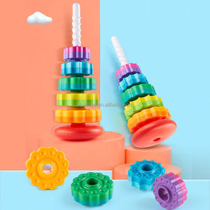 Torre arcoíris clasificación anidamiento apilamiento juguetes bebé actividad juguete conjunto sensorial juguete para niños pequeños Juguetes <span class=keywords><strong>Educativos</strong></span> - Product Image 2