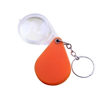 Loupe de lecture LARREX compacte et portable 10X en acrylique noir avec porte-clés, lentille pliable de 28 mm