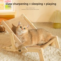 Tapis en sisal en bois massif pour lit de chien, griffoir pour chat, colonne à griffer intégrée pour grand chien, jouet pour chat, protection de canapé, réglable