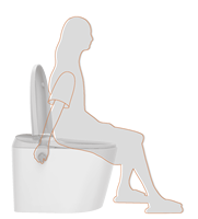 Toilette monobloc contemporaine avec réservoir encastré et bidet intégré pour lavage automatique des fesses