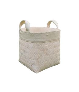 Cesta de Almacenamiento de Bambú Tejida a Mano al por Mayor con Forro y Asas, Cesto de Ropa Natural para Decoración del Hogar - Product Image 1