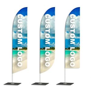 ธงชายหาดแบบกำหนดเอง ธงขนนกสำหรับการตลาดขนาดใหญ่ ธงตั้งพื้นสำหรับโฆษณากลางแจ้ง ราคาโรงงานถูก - Product Image 3