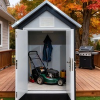 Cabane préfabriquée portable de 7 pieds pour l'extérieur avec panneaux en acier et panneaux sandwich, abri pour outils de jardin, petite maison pour animaux de compagnie, cabane pour parc, maison