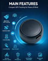 Rastreador GPS de Plástico con Batería Reemplazable y Navegación GPS, Compatible con Find My para Llaves, Autos y Motocicletas
