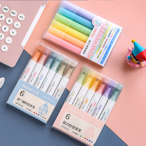 Produttore Logo personalizzato 6 pz/scatola penna evidenziatore pennarelli <span class=keywords><strong>pastello</strong></span> penne fluorescenti acquerello evidenziatore <span class=keywords><strong>Set</strong></span> <span class=keywords><strong>di</strong></span> penne - Product Image 4