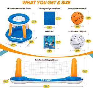 Bán Hot Inflatable hồ bơi <span class=keywords><strong>Float</strong></span> Set bóng chuyền <span class=keywords><strong>Net</strong></span> & bóng rổ Hoops thể thao dưới nước đồ chơi - Product Image 3