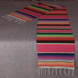 Serape mexicain 14X84 pouces <span class=keywords><strong>chemin</strong></span> <span class=keywords><strong>de</strong></span> <span class=keywords><strong>Table</strong></span> frange en coton pour les décorations <span class=keywords><strong>de</strong></span> mariage <span class=keywords><strong>de</strong></span> fête pique-niques en plein air Tables à manger - Product Image 2