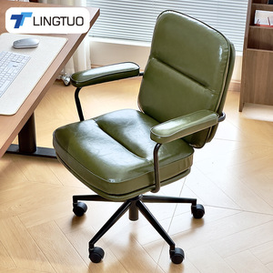 Lingtuo <b>Office</b> Chair Leather <b>Adjustable</b> <b>Desk</b> Chair For Home <b>Office</b> Workstation Adult Use - Product Image 1