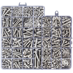 Caja de 340 Piezas de Tornillos y Tuercas Hexagonales de Acero Inoxidable 304, Métricos M3 - Product Image 1