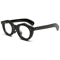 Monture de lunettes haut de gamme en corne de buffle véritable, faite à la main, couleur unie, pour hommes et femmes, noire, logo personnalisable